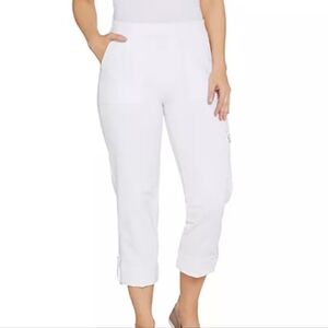 Susan Graver Premium Stretch Crop Pants White Size 1X